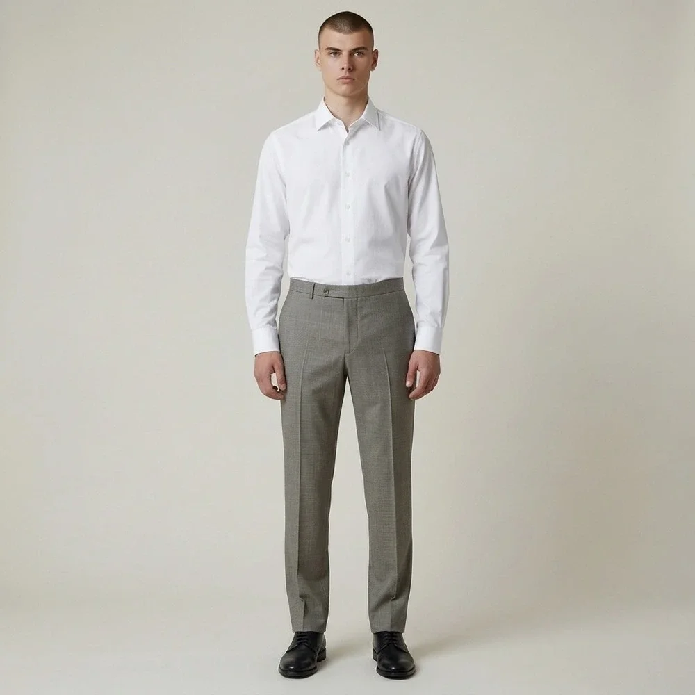 Canali 1934 Pants Mens 34 Gray Wool Classic Fit Dress Trousers Made Italy